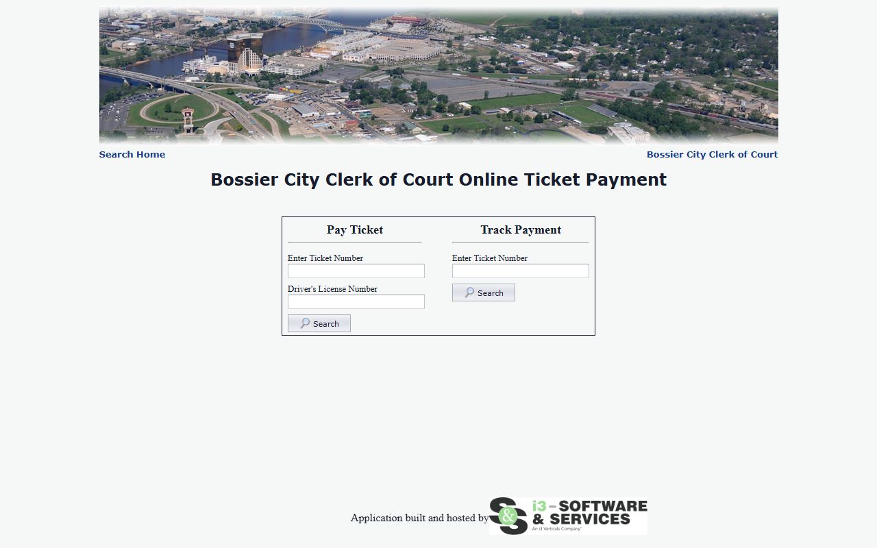 Bossier City criminal history records ticket payment online