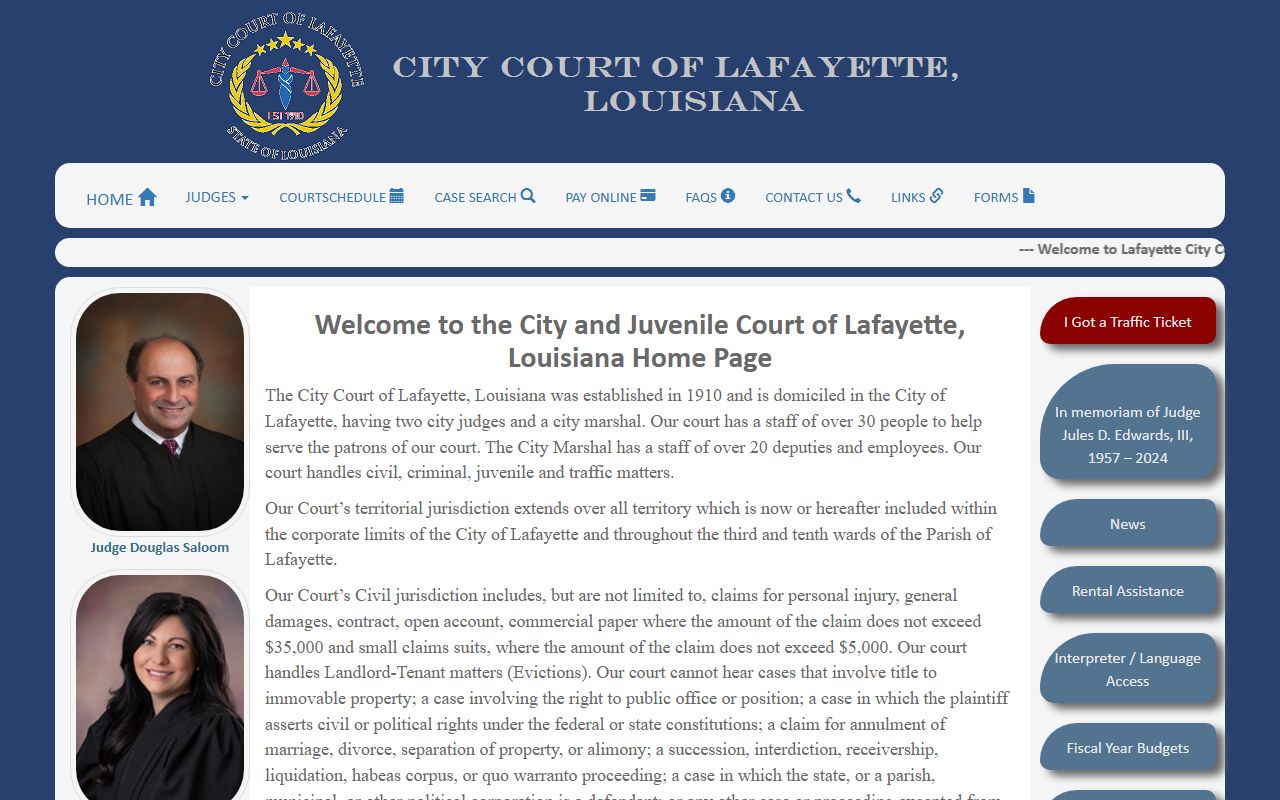 Lafayette criminal history records city court building