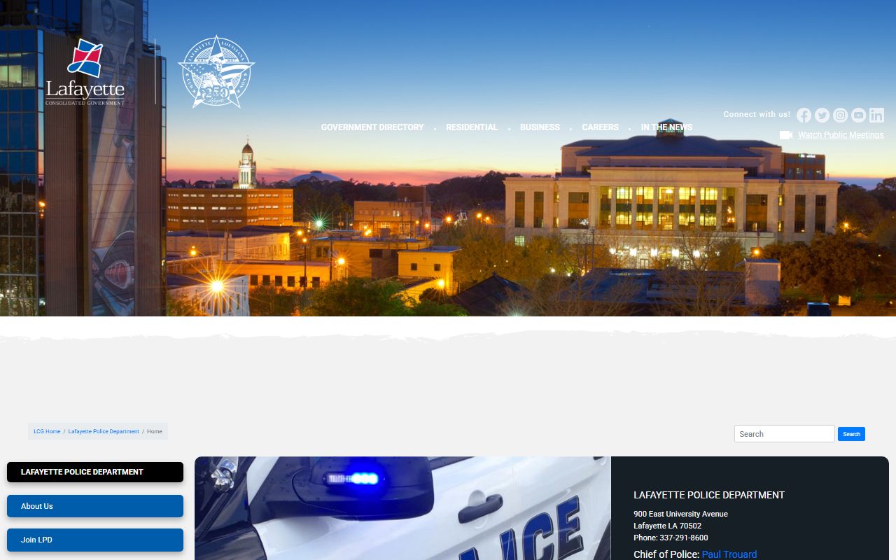 Lafayette criminal history records Lafayette Police Department