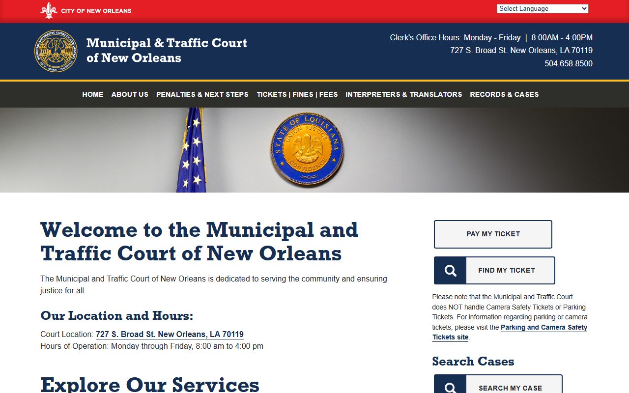 New Orleans criminal history records Municipal and Traffic Court