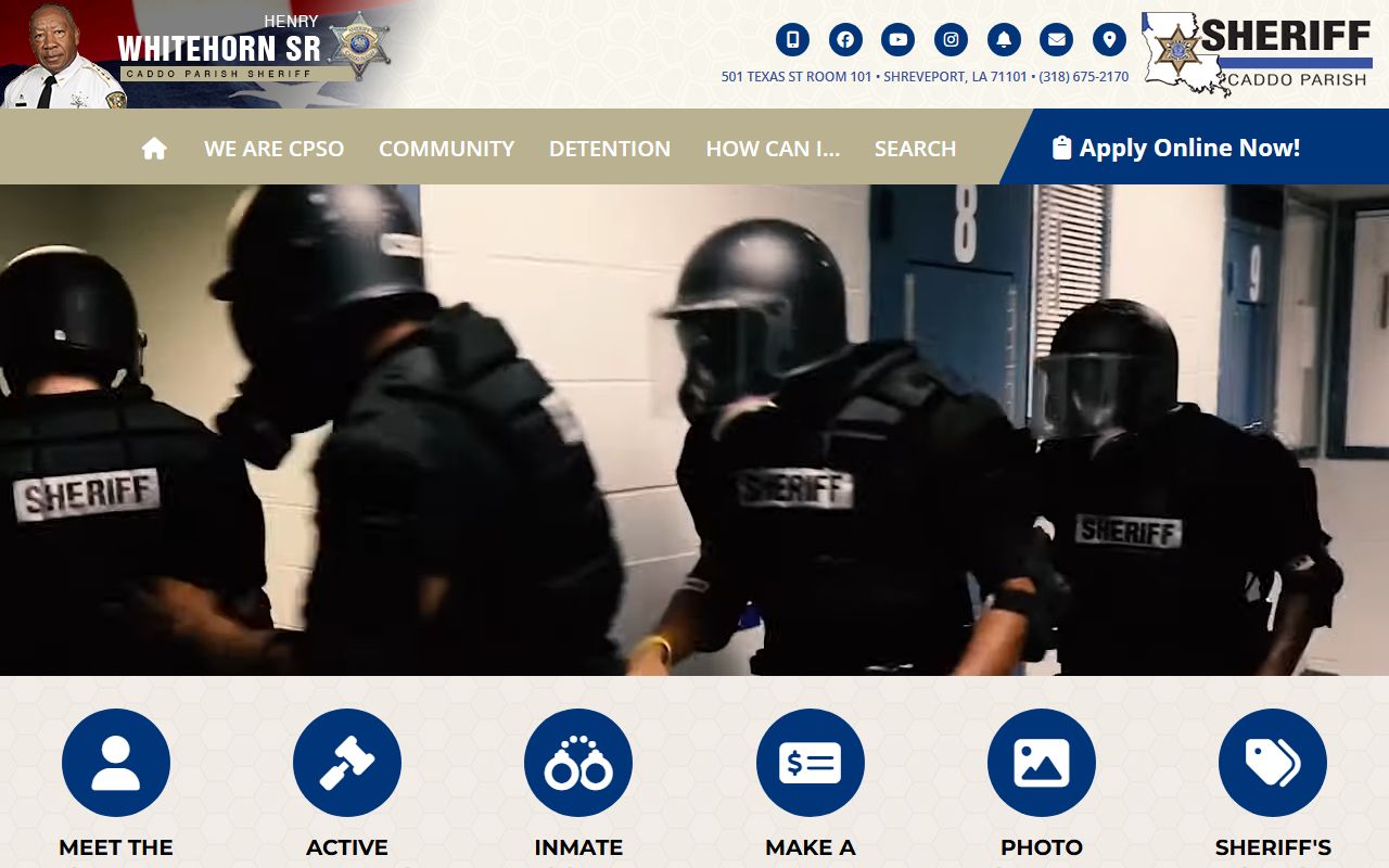 Caddo Parish criminal history records Sheriff's Office website