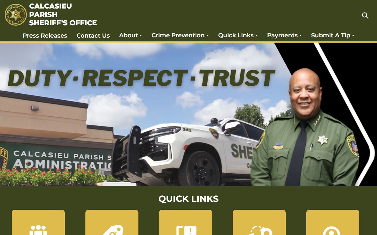 Calcasieu Parish criminal history records Sheriff's Office website