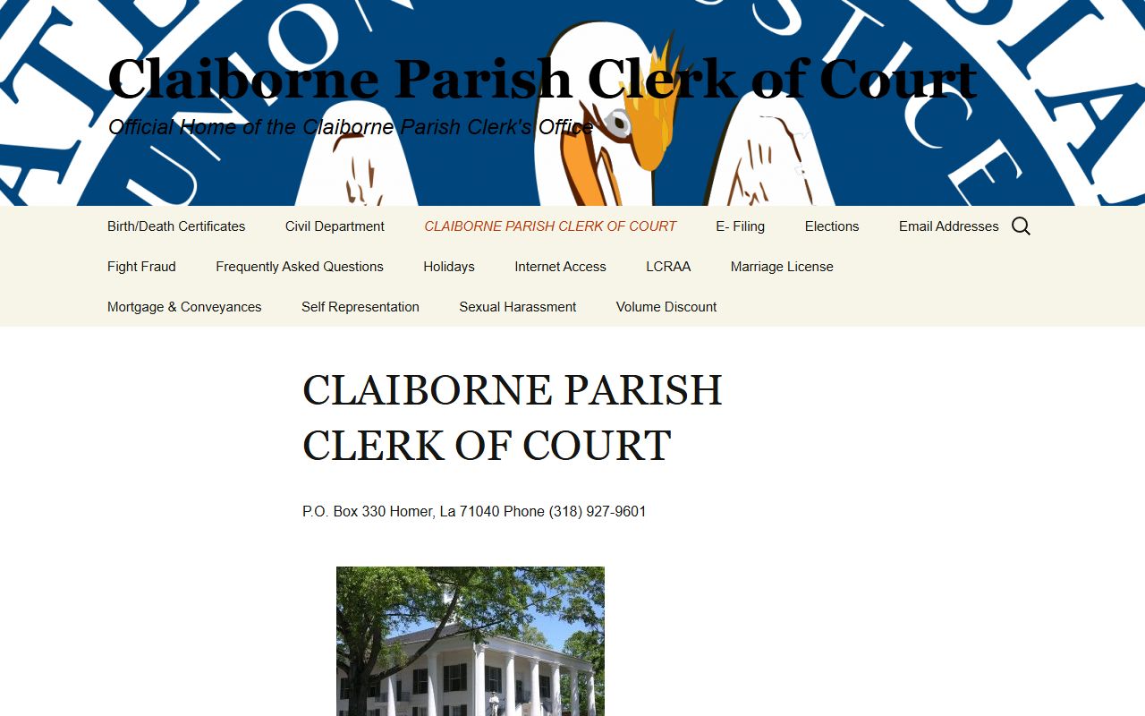 Claiborne Parish Clerk of Court criminal history records