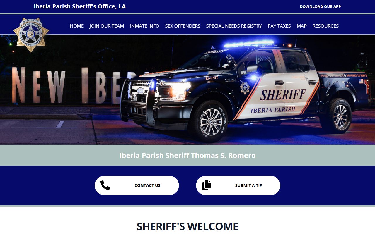 Iberia Parish criminal history records sheriff's office