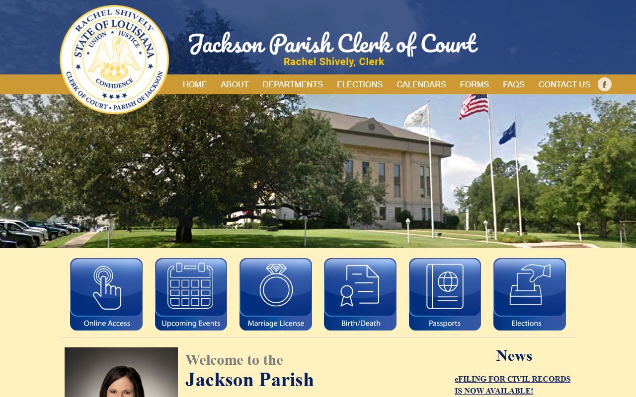 Jackson Parish criminal history records clerk of court