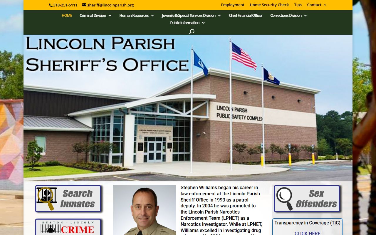 Lincoln Parish criminal history records sheriffs office website