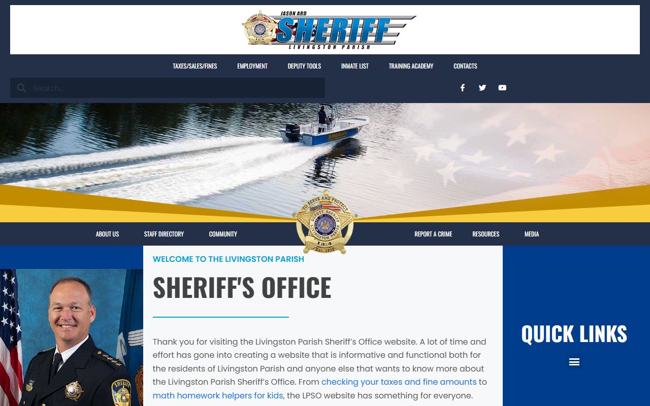 Livingston Parish criminal history records sheriffs office website