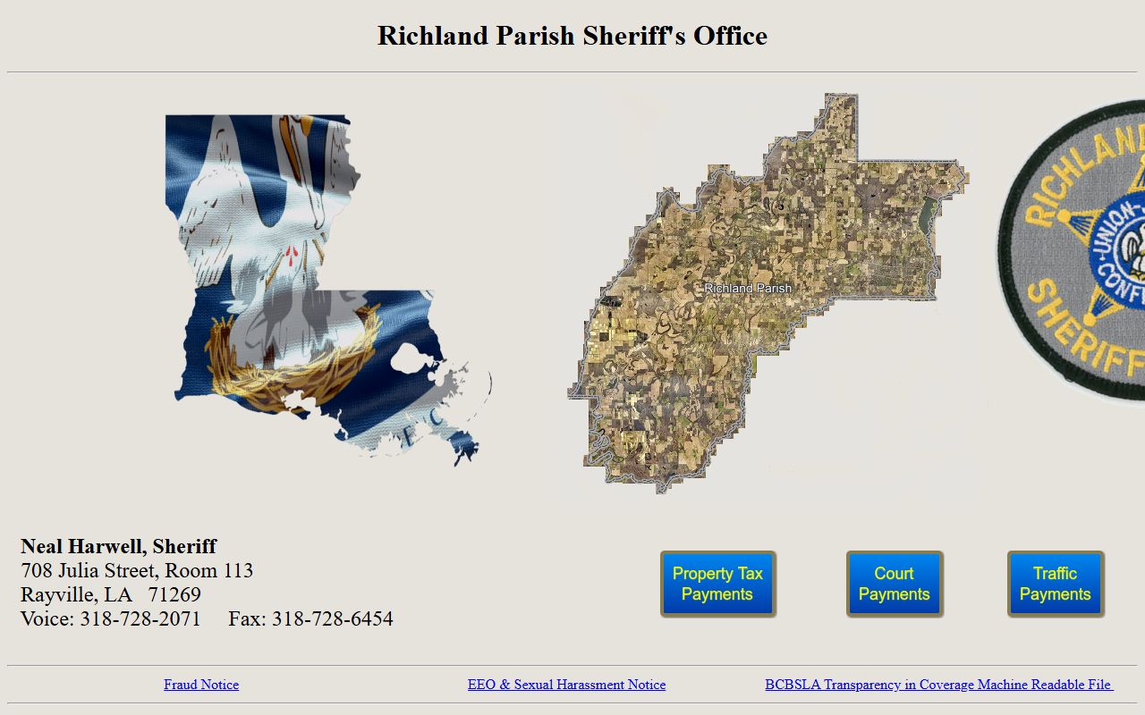 Richland Parish criminal history records sheriff office website