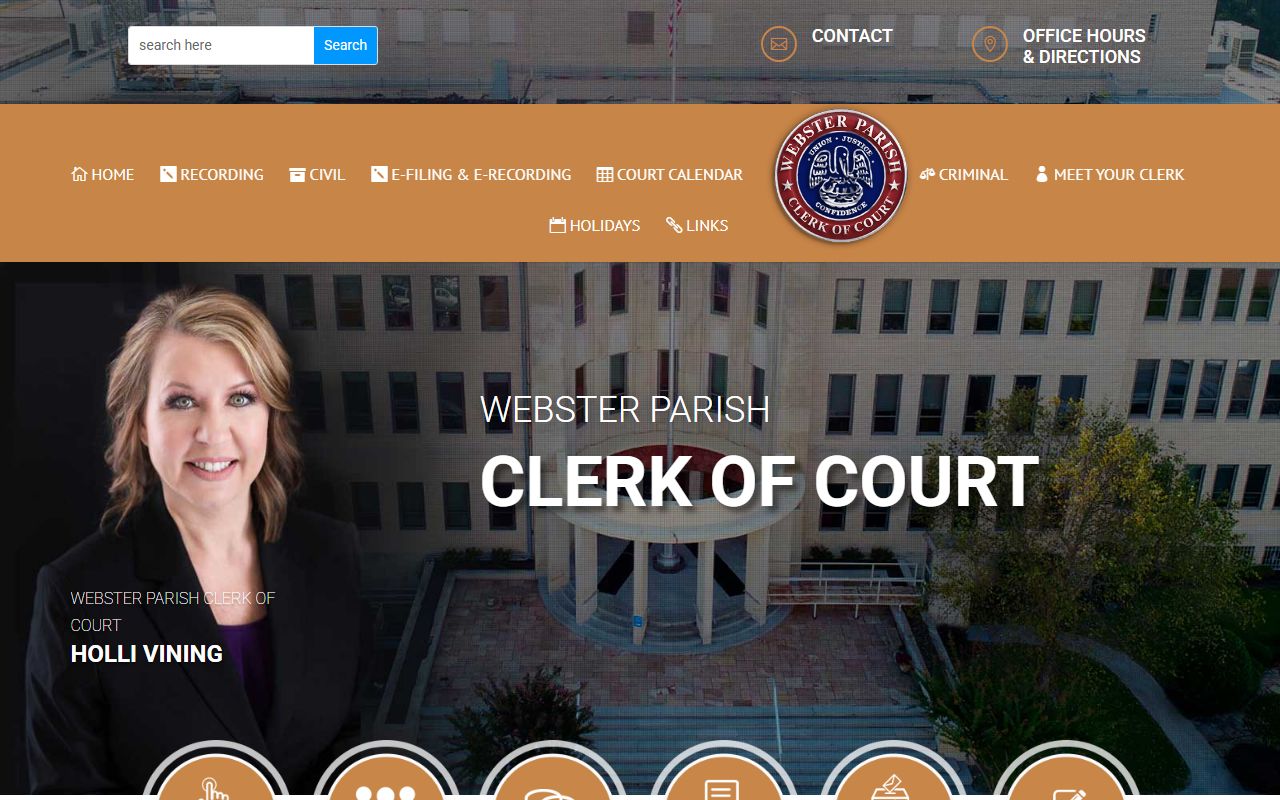 Webster Parish criminal history records clerk of court website