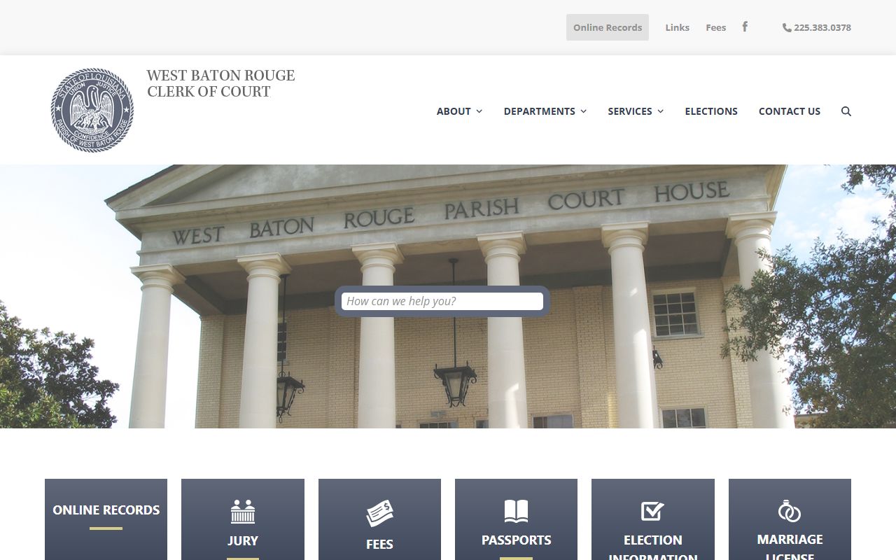 West Baton Rouge Parish criminal history records clerk of court website