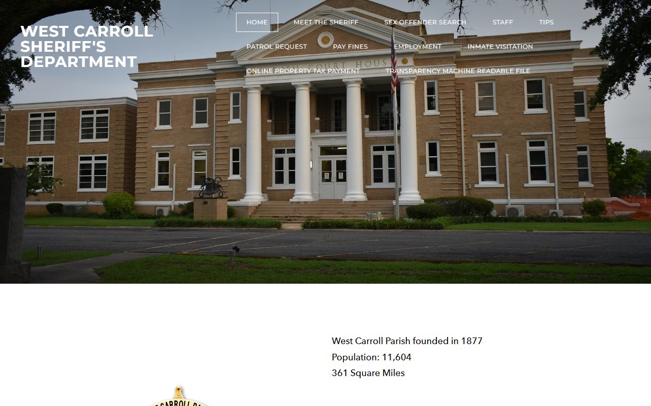 West Carroll Parish criminal history records sheriff's office website
