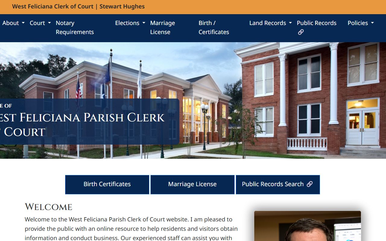 West Feliciana Parish criminal history records clerk of court website
