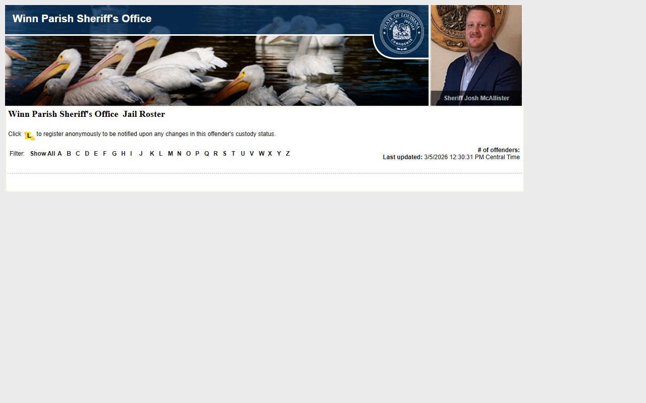 Winn Parish criminal history records inmate roster